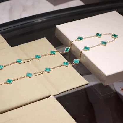 [CharmAmor]CLOVER 20 MOTIFS MALACHITE GOLD