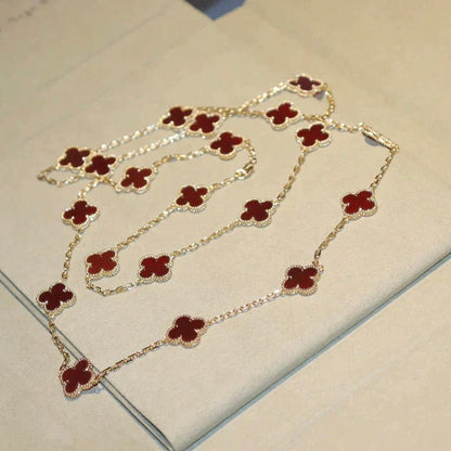 [CharmAmor]CLOVER 20 MOTIFS CARNELIAN NECKLACE
