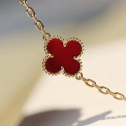 [CharmAmor]CLOVER 20 MOTIFS CARNELIAN NECKLACE