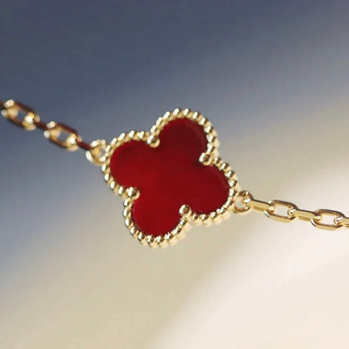 [CharmAmor]CLOVER 20 MOTIFS CARNELIAN NECKLACE