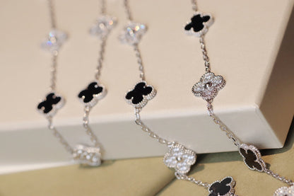 [CharmAmor]CLOVER 20 MOTIFS ONYX DIAMOND SILVER