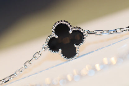 [CharmAmor]CLOVER 20 MOTIFS ONYX DIAMOND SILVER