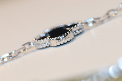 [CharmAmor]CLOVER 20 MOTIFS ONYX DIAMOND SILVER
