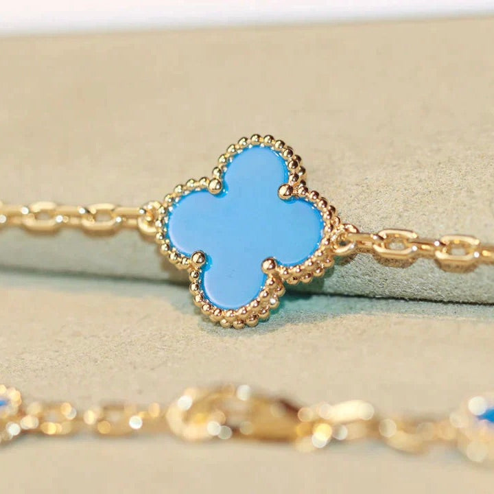 [CharmAmor]CLOVER 20 MOTIFS TURQUOISE GOLD