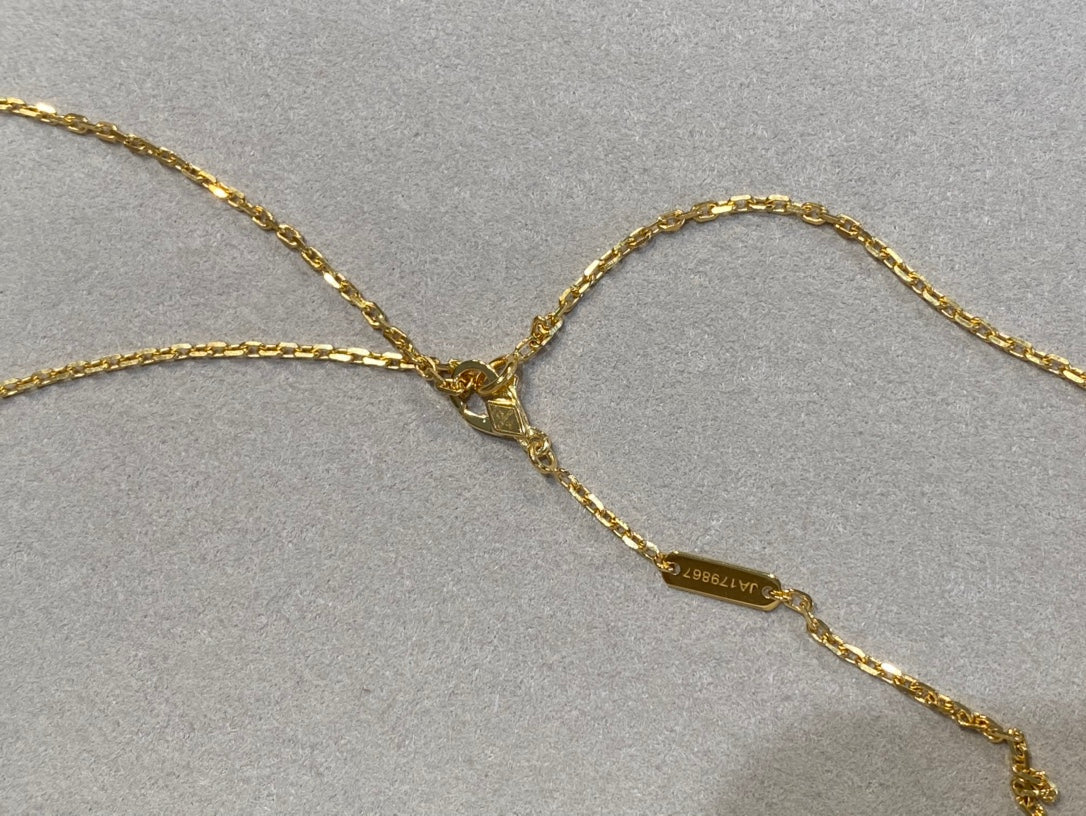 [CharmAmor]CLOVER 25MM NECKLACE GOLD CARNELIAN