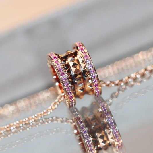 [CharmAmor]ZERO 1 ROCK PINK GOLD PINK DIAMOND NECKLACE