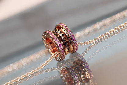 [CharmAmor]ZERO 1 ROCK PINK GOLD PINK DIAMOND NECKLACE