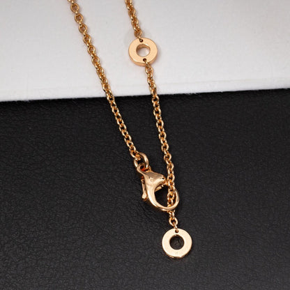 [CharmAmor]ZERO 1 WHITE CERAMIC PINK GOLD DIAMOND NECKLACE