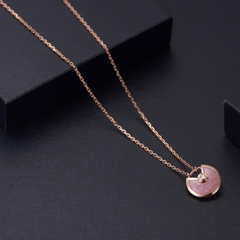 [CharmAmor]AMULETTE ROSE GOLD PINK MOP NECKLACE