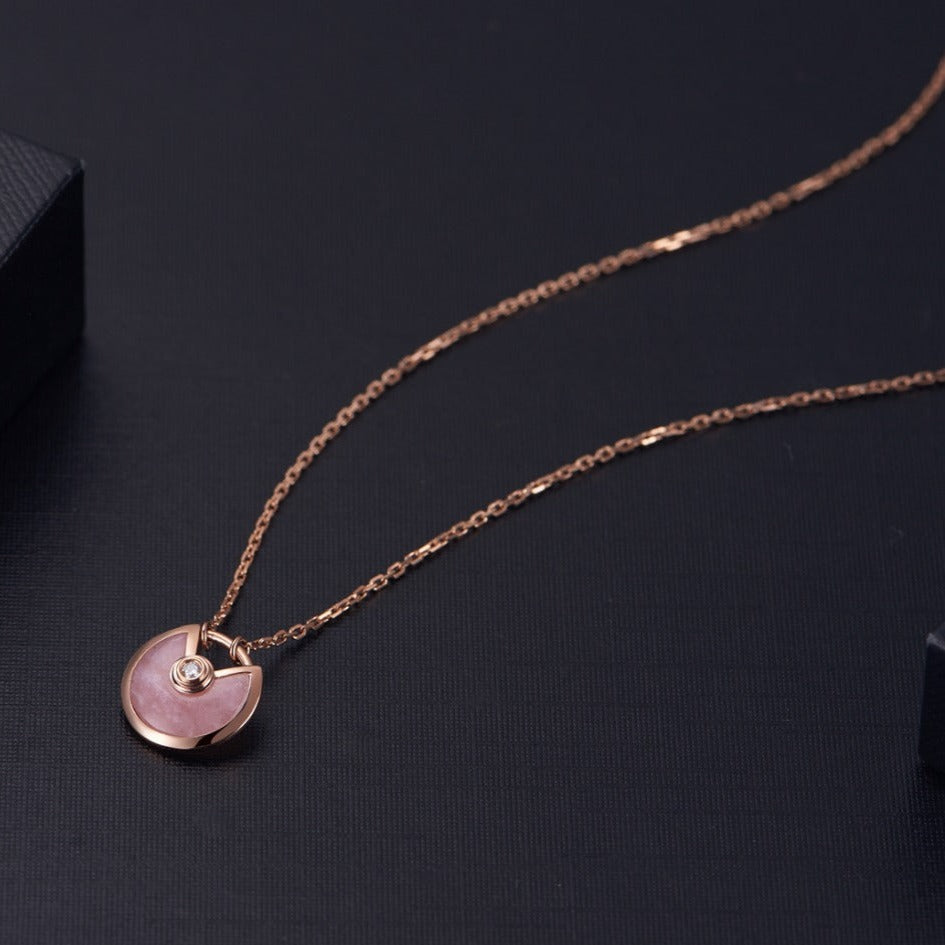 [CharmAmor]AMULETTE ROSE GOLD PINK MOP NECKLACE