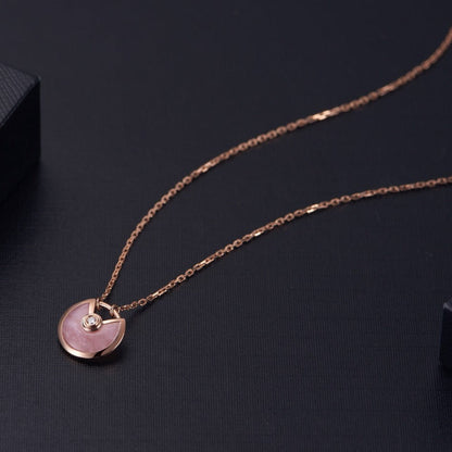 [CharmAmor]AMULETTE ROSE GOLD PINK MOP NECKLACE