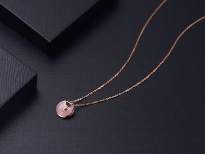 [CharmAmor]AMULETTE ROSE GOLD PINK MOP NECKLACE
