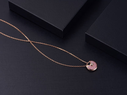 [CharmAmor]AMULETTE ROSE GOLD PINK MOP NECKLACE