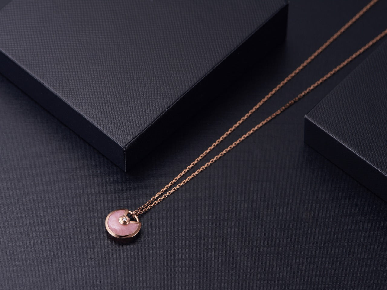 [CharmAmor]AMULETTE ROSE GOLD PINK MOP NECKLACE