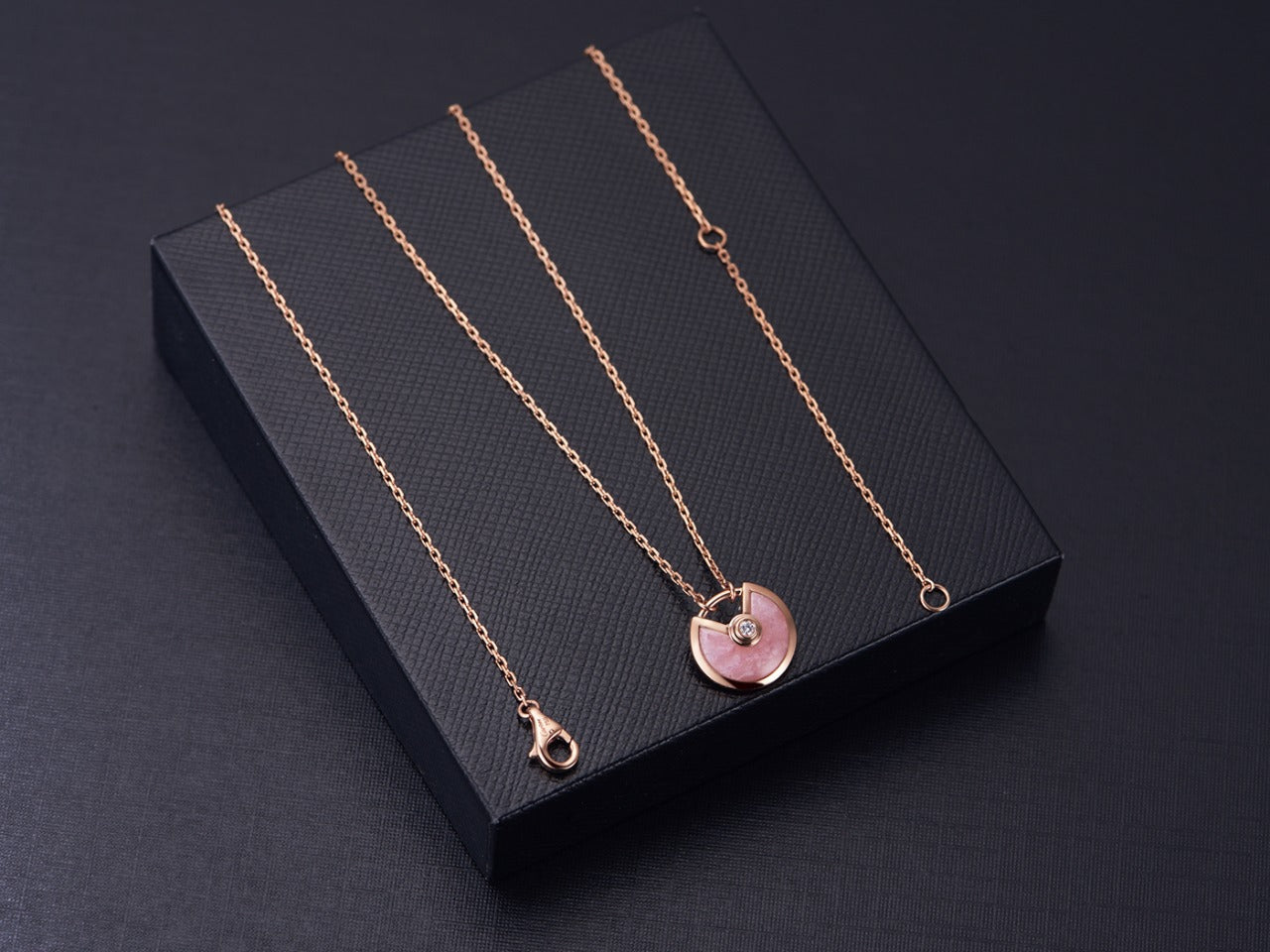 [CharmAmor]AMULETTE ROSE GOLD PINK MOP NECKLACE