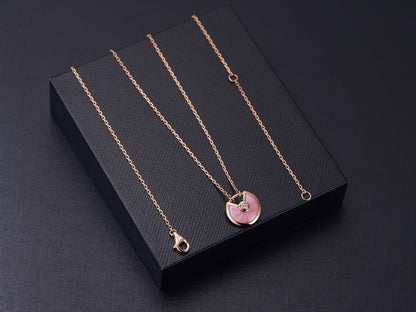 [CharmAmor]AMULETTE ROSE GOLD PINK MOP NECKLACE