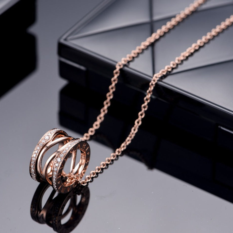 [CharmAmor]ZERO 1 PINK GOLD DIAMOND OPEN NECKLACE