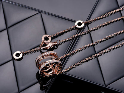 [CharmAmor]ZERO 1 PINK GOLD DIAMOND OPEN NECKLACE