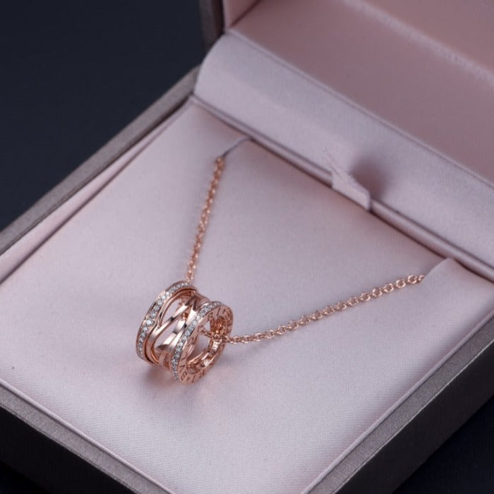 [CharmAmor]ZERO 1 PINK GOLD DIAMOND OPEN NECKLACE