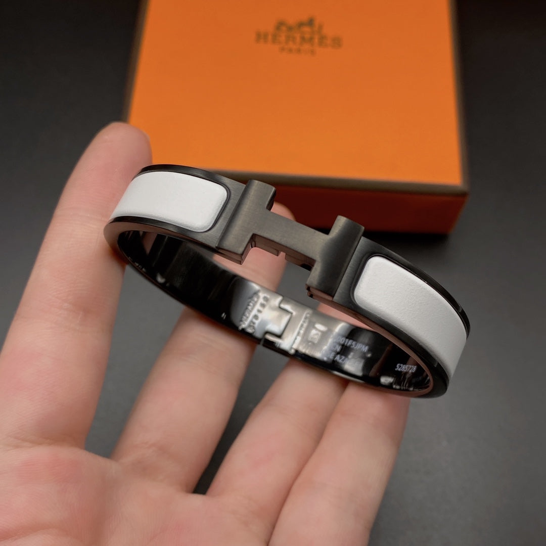 [CharmAmor]H BRACELET 12MM BLACK WHITE CERAMIC