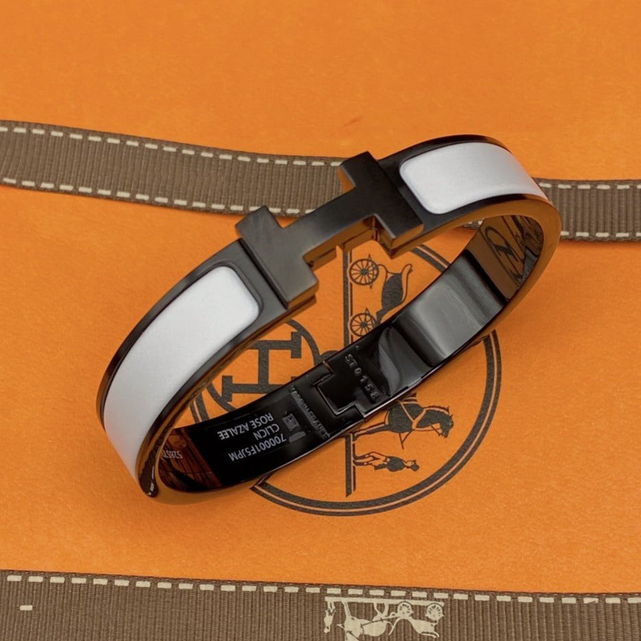 [CharmAmor]H BRACELET 12MM BLACK WHITE CERAMIC