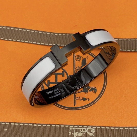 [CharmAmor]H BRACELET 12MM BLACK WHITE CERAMIC