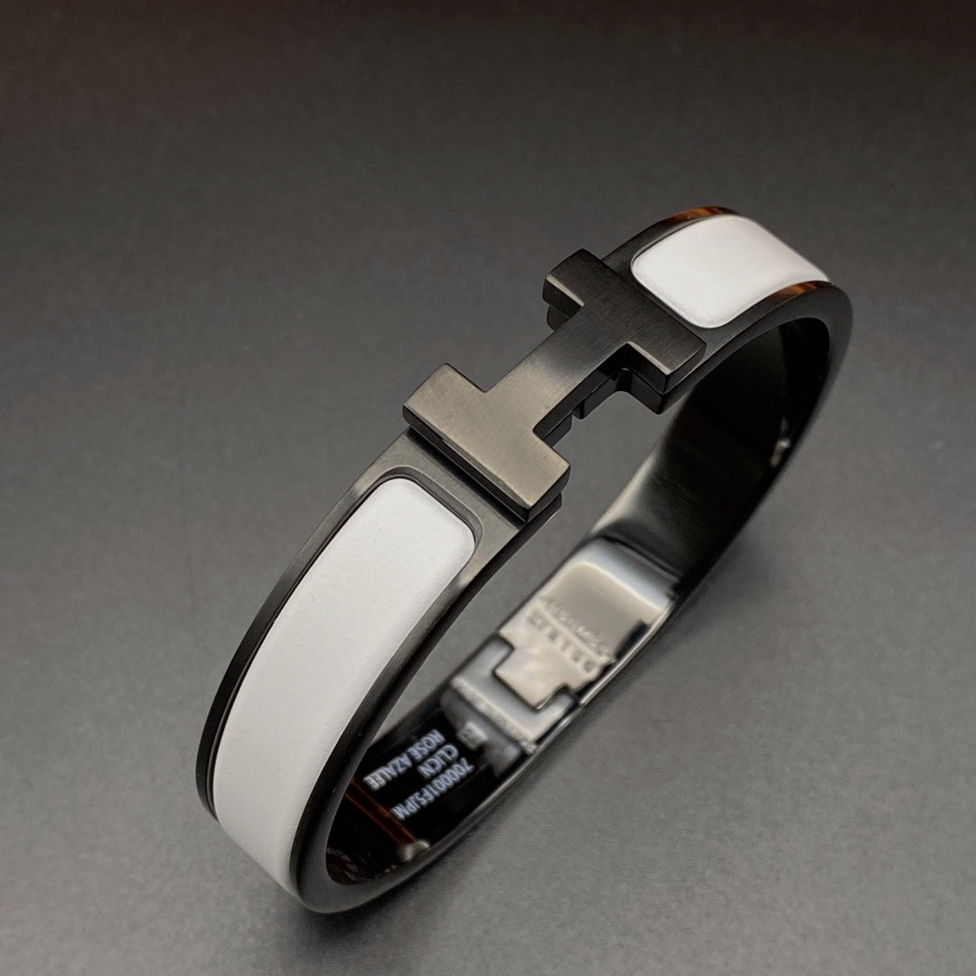 [CharmAmor]H BRACELET 12MM BLACK WHITE CERAMIC
