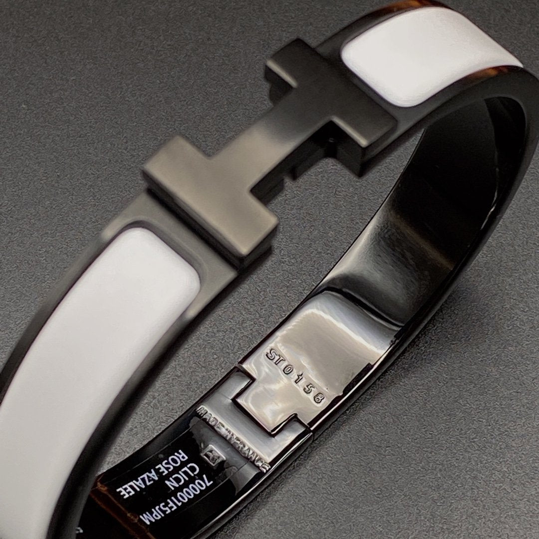 [CharmAmor]H BRACELET 12MM BLACK WHITE CERAMIC