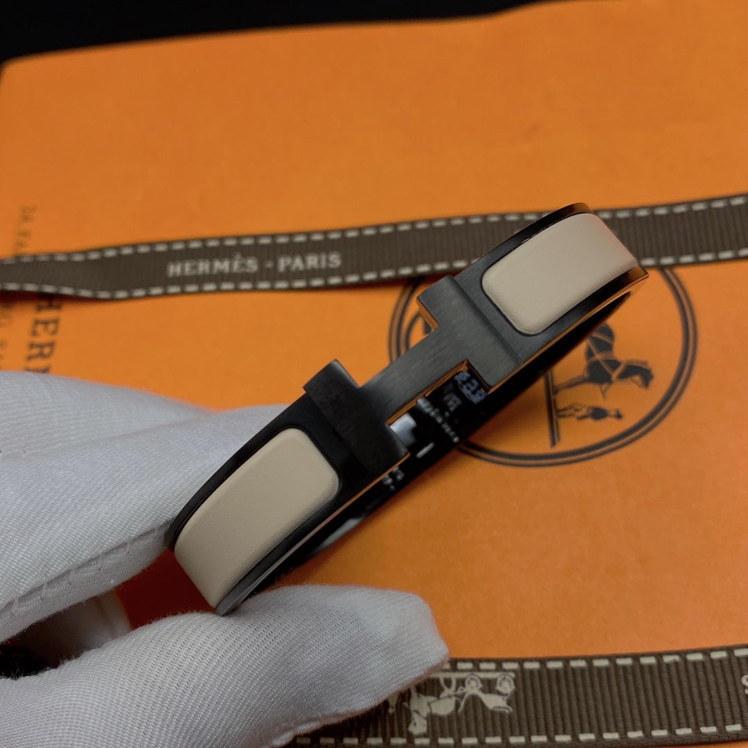 [CharmAmor]H BRACELET 12MM BLACK BEIGE CERAMIC