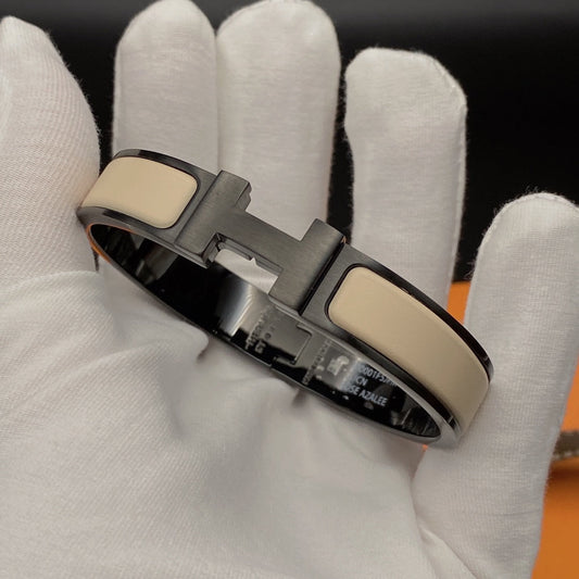 [CharmAmor]H BRACELET 12MM BLACK BEIGE CERAMIC
