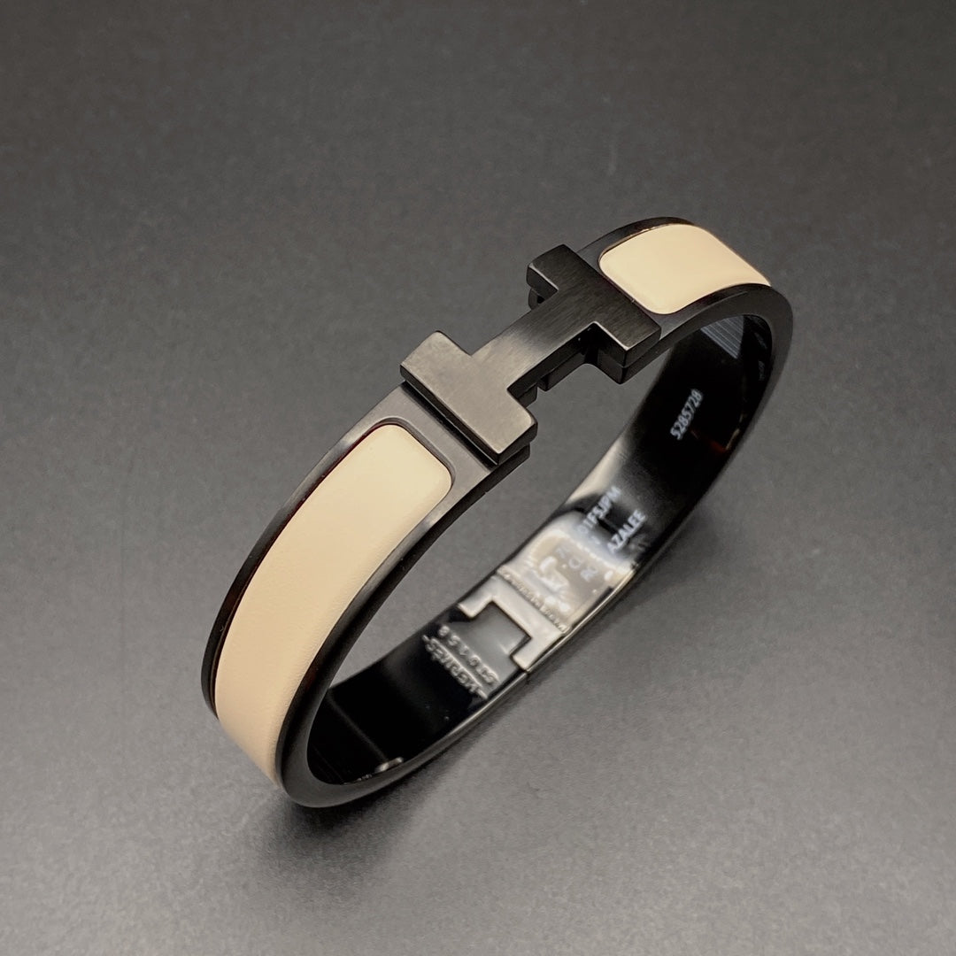 [CharmAmor]H BRACELET 12MM BLACK BEIGE CERAMIC