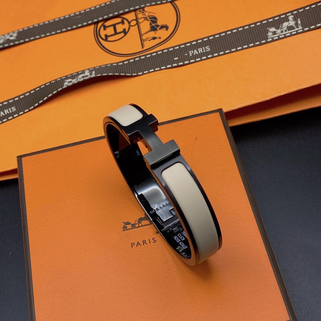 [CharmAmor]H BRACELET 12MM BLACK BEIGE CERAMIC