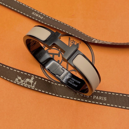 [CharmAmor]H BRACELET 12MM BLACK BEIGE CERAMIC
