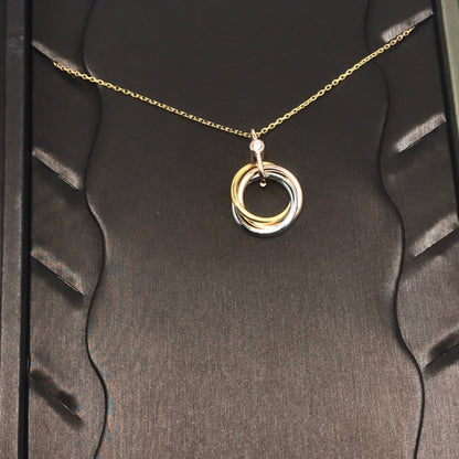 [CharmAmor]TRINITY SILVER GOLD PINK GOLD NECKLACE