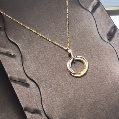[CharmAmor]TRINITY SILVER GOLD PINK GOLD NECKLACE