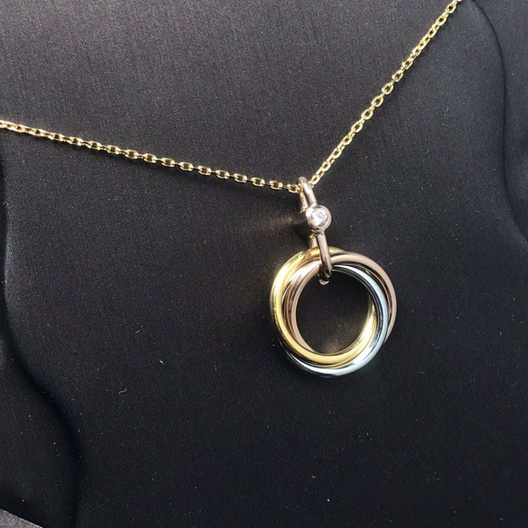[CharmAmor]TRINITY SILVER GOLD PINK GOLD NECKLACE