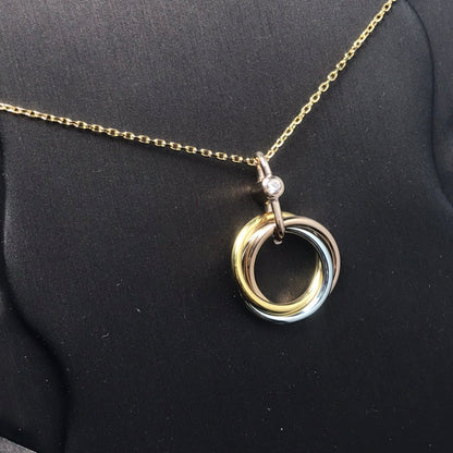 [CharmAmor]TRINITY SILVER GOLD PINK GOLD NECKLACE