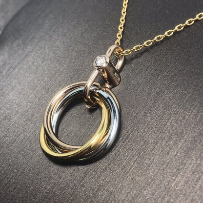 [CharmAmor]TRINITY SILVER GOLD PINK GOLD NECKLACE