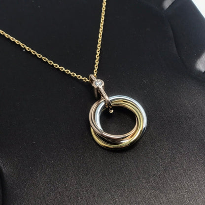 [CharmAmor]TRINITY SILVER GOLD PINK GOLD NECKLACE