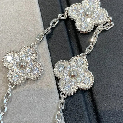 [CharmAmor] CLOVER 5 MOTIF FULL DIAMOND BRACELET COLLECTION