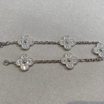 [CharmAmor] CLOVER 5 MOTIF FULL DIAMOND BRACELET COLLECTION
