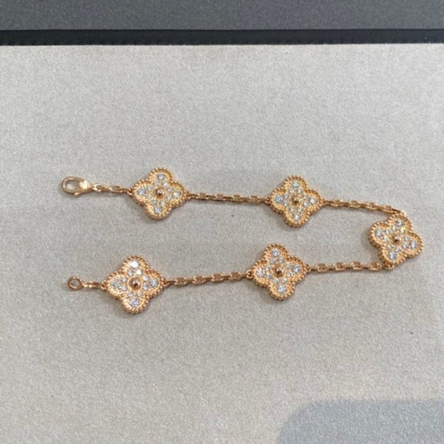 [CharmAmor]CLOVER 5 MOTIFS  FULL DIAMOND BRACELET