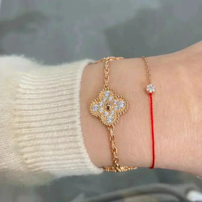 [CharmAmor]CLOVER 5 MOTIFS  FULL DIAMOND BRACELET