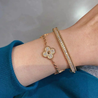 [CharmAmor] CLOVER 5 MOTIF FULL DIAMOND BRACELET COLLECTION