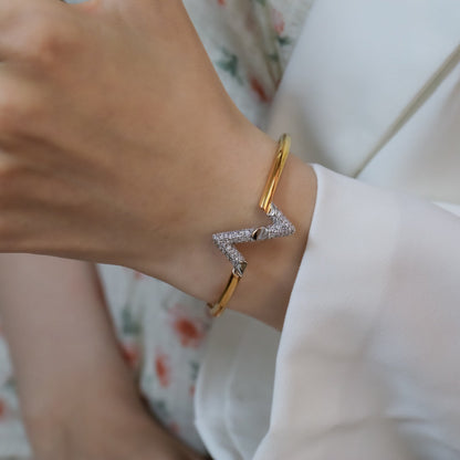 [CharmAmor]VOLTE UPSITE DOWN GOLD DIAMOND BRACELET