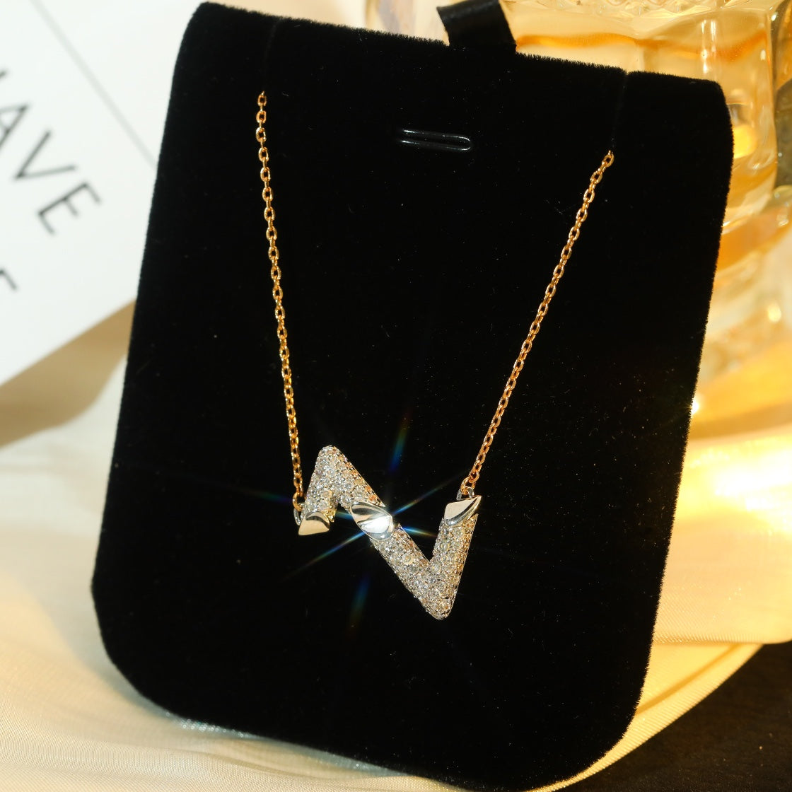 [CharmAmor]VOLT SILVER DIAMOND PEDANT NECKLACE