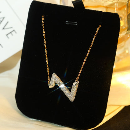 [CharmAmor]VOLT SILVER DIAMOND PEDANT NECKLACE