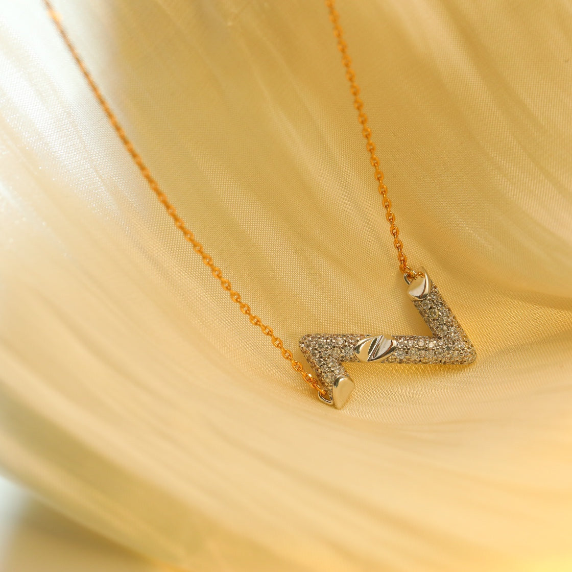 [CharmAmor]VOLT SILVER DIAMOND PEDANT NECKLACE