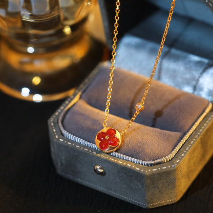 [CharmAmor]SUN PEDANT PINK GOLD 1 DIAMOND NECKLACE