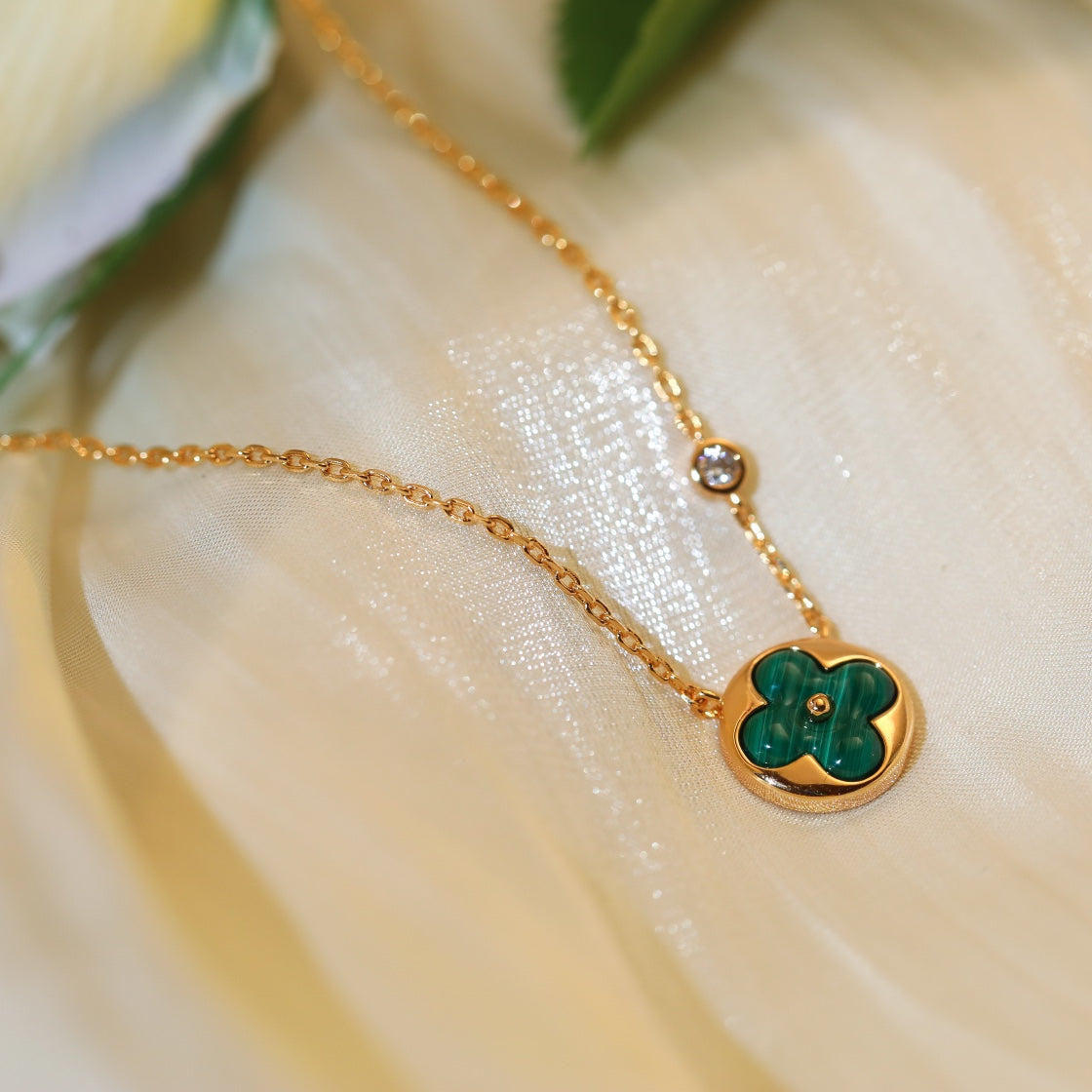 [CharmAmor]SUN PEDANT PINK GOLD 1 DIAMOND NECKLACE